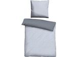 Wendebettwäsche BIBERNA "Combinate in Gr. 135x200, 155x220 oder 200x200 cm", blau (blau, muster), B/L: 135cm x 200cm, 1 Stk., 1 Stk., Mako-Satin, B/L: 80cm x 80cm, 2 Stk., Mako-Satin, Obermaterial: 100% Baumwolle, Bettwäsche, Wendebettwäsche, Bettwäsche aus Baumwolle, zeitlose Bettwäsche mit Wendeoptik