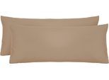 Kissenbezug BIBERNA "Michi Feinjersey mit Reißverschluss", braun (macciato), B:40cm L:80cm, Feinjersey, Obermaterial: 100% Baumwolle, Kissenbezüge, Kissenbezug, verschiedene Größen, Feinjersey Kissenhülle aus 100% Baumwolle