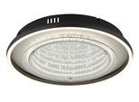 GLOBO LIGHTING Deckenleuchte "MIRRORA", schwarz matt, 1, Ø 40cm H: 6,8cm, 1 Stk., Leuchten, Schwarze Aluminium-Deckenleuchte mit 3D-Glas und Kristallen, Deckenleuchte