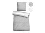 Wendebettwäsche BIBERNA "0614509", grau (sturmgrau), B/L: 135cm x 200cm, 1 Stk., 1 Stk., Mako-Satin, B/L: 80cm x 80cm, 2 Stk., Mako-Satin, Obermaterial: 100% Baumwolle, Bettwäsche, Wendebettwäsche, feiner Glanz + weicher Griff, pflegeleicht, ganzjährig einsetzbar, RV