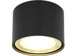 GLOBO LIGHTING Deckenleuchte "SERENA", schwarz (schwarz matt), 1, Ø 11,3cm H: 8cm, 1 Stk., Leuchten, Deckenleuchte schwarz matt, Glas satiniert, LED 12W 3000K, Deckenleuchte