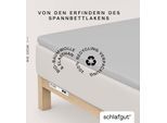 Spannbettlaken SCHLAFGUT "PURE TOPPER Bio-Baumwolle mit Elasthan 170 g/m² für Topper bis 10 cm", grau (grau light), 1 Stk., Jersey-Elasthan, 90-100x200-220 10cm, Jersey-Elasthan, Obermaterial: 95% Baumwolle, 5% Elasthan, Bettlaken, Spannbettlaken, PREMIUM Laken für Matratzen bis 10 cm Höhe, dehnbar, blickdicht