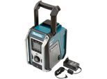 Baustellenradio MAKITA "DMR115", blau (türkis, schwarz, silber), B:16,4cm H:29,5cm T:26,8cm, Radios, 12V, Bluetooth-Radio, ohne Akku