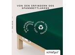 Spannbettlaken SCHLAFGUT "PURE BOXSPRING Bio-Baumwolle mit Elasthan, 170 g/m², Bettlaken", grün (grün deep), 1 Stk., Jersey-Elasthan, 90-100x200-220 40cm, Jersey-Elasthan, Obermaterial: 95% Baumwolle, 5% Elasthan, Bettlaken, Spannbettlaken, PREMIUM Boxspringbett Laken bis 40 cm Höhe, dehnbar blickdicht, straff