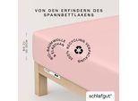 Spannbettlaken SCHLAFGUT "PURE Bio-Baumwolle mit Elasthan, 170 g/m², Bettlaken, Spannbetttuch", lila (lila light), 1 Stk., Jersey, 180-200x200-220 30cm, Jersey, Obermaterial: 95% Baumwolle, 5% Elasthan, Bettlaken, Spannbettlaken, PREMIUM Laken für Matratzen bis 30cm Höhe, dehnbar blickdicht, straff