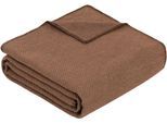 Wohndecke IBENA "Charlotte mit GOTS", braun, B:140cm L:200cm, Baumwolle, Wohndecken, Wohndecke, mit gewebter Struktur
