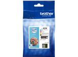 BROTHER Tintenpatrone "LC-424 Value Pack", schwarz, Tintenpatronen