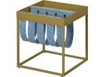 Beistelltisch INTER LINK "Club NY, Magazinenständer, Metall & Filz, modernes Design, Ablagetisch", gold (anthracit, schwarz), B:35cm H:40cm T:35cm, Tische, Beistelltisch, Wohnzimmertisch mit praktischem Ablagefach, BxTxH: 35 x 35 x 40 cm