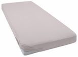 Spannbettlaken ESTELLA "Samt Velours Spannbetttuch", grau (platinfarben), L:200cm, Frottee, Obermaterial: 80% Baumwolle, 20% Polyester, Bettlaken, Spannbettlaken, Rundumgummi