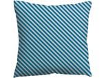 Kissenbezug SCHLAFGUT "Premium Kissenbezug Woven Fade Satin (1 St)", blau (grau light, blau mid), B:40cm L:40cm, Mako-Satin, Obermaterial: 100% Baumwolle, Kissenbezüge, Kissenbezug, Ton-in-Ton Reißverschluss, Fadendichte von 300tc, Streifen, OEKO Tex