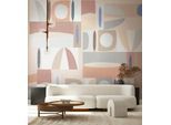 Fototapete MARBURG, beige (hautfarbe), B:2,12m L:2,7m, Vlies, Tapeten, moderne Tapete für Wohnzimmer Schlafzimmer Küche