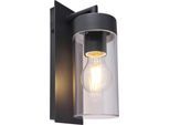 Außen-Wandleuchte GLOBO LIGHTING "VESSA", schwarz (anthrazit), B:8,9cm H:25cm, Leuchten, Außenwandleuchte anthrazit, IP44, Licht abwärts