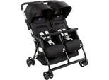 Zwillingsbuggy CHICCO "OHlalà Twin, Black Night", Kinder, schwarz (schwarz night), Metall, Polyester, Kinderwagen, Zwillingskinderwagen