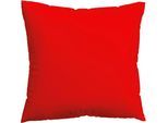 Kissenbezug SCHLAFGUT "Premium Kissenbezug Knitted Jersey (1 St)", rot (rot deep), B:80cm L:80cm, Jersey, Obermaterial: 95% Baumwolle, 5% Elasthan, Kissenbezüge, Kissenbezug, Ton-in-Ton Reißverschluss, Bio-Baumwolle mit Elasthan, Uni, OEKO Tex