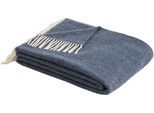 Plaid BUGATTI "bugatti Plaid", blau, B:150cm L:200cm, Kaschmir, Wolle, Wohndecken, Merinowolle & Cashmere