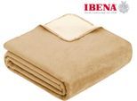 Wohndecke IBENA "Wohndecke Doubleface Dublin", beige (natur), B:150cm L:200cm, Baumwolle, Polyacryl, Polyester, Wohndecken, Wohndecke, in trendigen Farben