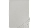Spannbettlaken "Jersey in Gr. 90x200, 140x200 oder 180x200 cm", grau (sturmgrau), L:200cm, Jersey, Obermaterial: 100% Baumwolle, CASTELL - MARKENBETTWÄSCHE, Bettlaken, Spannbettlaken, aus Baumwolle, für Matratzen bis 22 cm Höhe, Bettlaken, Spannbetttuch