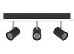 EGLO Deckenleuchte "Rimbocchi Deckenlampe, Metall und Holz-Optik, Spotbalken schwenkbar", schwarz, 1, H: 15cm, 1 Stk., Leuchten, Spot - L46 x B10 x H15 cm - schwarz, braun - 20W inkl., Deckenleuchte