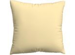 Kissenbezug SCHLAFGUT "Premium Kissenbezug Woven Satin (1 St)", gelb (gelb mid), B:80cm L:80cm, Mako-Satin, Obermaterial: 100% Baumwolle, Kissenbezüge, Kissenbezug, Ton-in-Ton Reißverschluss, Fadendichte von 300tc, Uni, OEKO Tex