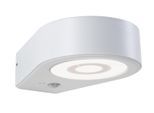 LED Außen-Wandleuchte PAULMANN "Silma IP44 65x186mm 3000K 5,5 / 1x0,7W 600lm 230V Aluminium", weiß, B:6,5cm H:5,5cm T:18,6cm, Leuchten, Bewegungsmelder