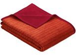 Kniedecke IBENA "Jacquard Kniedecke Fano", rot (rot, orange), B:100cm L:150cm, Baumwolle, Polyacryl, Polyester, Wohndecken, 100 x 150 cm (Breite x Länge), im dezenten Streifen-Design