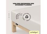 Spannbettlaken SCHLAFGUT "EASY JERSEY ELASTHAN Bettlaken, 170 g/m², 95% Baumwolle, 5% Elasthan", beige (sand light), 1 Stk., Jersey, 140-160x200-220 30cm, Jersey, Obermaterial: 95% Baumwolle, 5% Elasthan, Bettlaken, Spannbettlaken, Spannbettlaken bis 30 cm Höhe, bügelfrei, pflegeleicht, perfekter Sitz