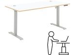 Schreibtisch INNOSTYLE "Memphis Schreibtisch, 160x72x77cm (B/H/T)", silber (weiß, artisan eiche, silber matt, weiß, artisan eiche), B:160cm H:72cm T:77cm, Tische, Schreibtisch, Soft Touch Oberfläche, Füße justierbar, Memory Funktion