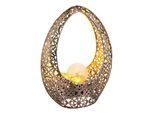 LED Solarleuchte GLOBO LIGHTING "SOLARLEUCHTE METALL BRONZEFARBEN, 1XLED", silber (bronzefarben), B:9,5cm H:27,5cm L:21cm, Leuchten, Solar Garten Terrasse Außenbeleuchtung Dekoleuchten