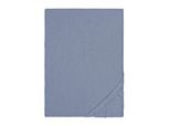 Spannbettlaken BIBERNA "HERMAL Melange Flanell uni, kuschelig weich", blau, L:200cm, Flanell, Obermaterial: 100% Baumwolle, Bettlaken, Spannbettlaken, 100% Baumwolle, weich+warm, Matratzenhöhe bis 22 cm, Made in Germany