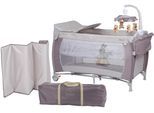 Baby-Reisebett BABYGO "Sleeper Deluxe, beige", Baby, Gr. Liegefläche B/L: 60cm x 120cm, kein Härtegrad, beige, Kunststoff, Polyester, Babybetten, mit Musik-Mobile
