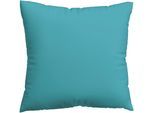 Kissenbezug SCHLAFGUT "Premium Kissenbezug Woven Satin (1 St)", blau (petrol mid), B:80cm L:80cm, Mako-Satin, Obermaterial: 100% Baumwolle, Kissenbezüge, Kissenbezug, Ton-in-Ton Reißverschluss, Fadendichte von 300tc, Uni, OEKO Tex
