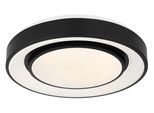 GLOBO LIGHTING Deckenleuchte "SULLY", schwarz-weiß (schwarz), 1, Ø 38cm H: 7,5cm, 1 Stk., Leuchten, Deckenleuchte Schwarz, Opal, dimmbar, RGB, LED 24W, Deckenleuchte