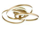 GLOBO LIGHTING Deckenleuchte "HERWIG", goldfarben matt, 1, H: 20cm, 1 Stk., Leuchten, Deckenleuchte Gold, Acryl opal, dimmbar, Fernbedienung, LED 56W, Deckenleuchte