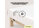 Spannbettlaken SCHLAFGUT "EASY JERSEY ELASTHAN Bettlaken, 170 g/m², 95% Baumwolle, 5% Elasthan", weiß (full, weiß), 1 Stk., Jersey, 180-200x200-220 30cm, Jersey, Obermaterial: 95% Baumwolle, 5% Elasthan, Bettlaken, Spannbettlaken, Spannbettlaken bis 30 cm Höhe, bügelfrei, pflegeleicht, perfekter Sitz