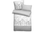 Wendebettwäsche BIBERNA "Azra", grau, B/L: 135cm x 200cm, 1 Stk., 1 Stk., Satin, B/L: 80cm x 80cm, 3 Stk., Satin, Obermaterial: 100% Baumwolle, Bettwäsche, Wendebettwäsche, feiner Glanz + weicher Griff, pflegeleicht, als 3er- oder 6er-Set