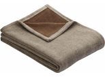 Wohndecke IBENA "Kulturgut", grau (grau, dunkelbraun), B:150cm L:200cm, Baumwolle, Kunstfaser, Wohndecken, Wohndecke, mit Wendeoptik, Kuscheldecke