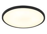 GLOBO LIGHTING Deckenleuchte "NIELSEN", schwarz (schwarz matt), Ø 30cm H: 3,5cm, 1 Stk., Leuchten, Deckenlampe Wohnzimmer-Leuchte Schlafzimmer-Leuchte Flur Küche, Deckenleuchte