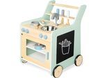 Spielküche PINOLINO "Kalle", grün (grün, natur), Spielküchen, KinderB:45cm H:58cm T:48cm, auch als Lauflernwagen nutzbar, B:45cm H:58cm T:48cm