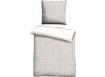 Wendebettwäsche BIBERNA "Combinate in Gr. 135x200, 155x220 oder 200x200 cm", grau (taupe, muster), B/L: 155cm x 200cm, 1 Stk., 1 Stk., Mako-Satin, B/L: 80cm x 80cm, 2 Stk., Mako-Satin, Obermaterial: 100% Baumwolle, Bettwäsche, Wendebettwäsche, Bettwäsche aus Baumwolle, zeitlose Bettwäsche mit Wendeoptik