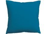 Kissenbezug SCHLAFGUT "Premium Kissenbezug Knitted Jersey (1 St)", blau (blau mid), B:80cm L:80cm, Jersey, Obermaterial: 95% Baumwolle, 5% Elasthan, Kissenbezüge, Kissenbezug, Ton-in-Ton Reißverschluss, Bio-Baumwolle mit Elasthan, Uni, OEKO Tex