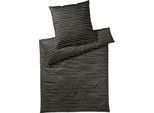 Bettwäsche ELEGANTE "Lines", schwarz, B/L: 135cm x 200cm, 1 Stk., 1 Stk., Mako-Satin, B/L: 80cm x 80cm, 2 Stk., Mako-Satin, Obermaterial: 100% Baumwolle, Bettwäsche, Bettwäsche, angenehmes Hautgefühl