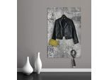 Garderobenleiste QUEENCE "Brushed Grey", grau, B:80cm H:120cm T:3cm, Edelstahl, Garderobenhalter, Wand Garderobe, wischtechnik, Beton Optik, grau, platzsparend, modern