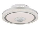 GLOBO LIGHTING Deckenleuchte "SHELLY", silber (weiß matt), Ø 50cm H: 21cm, 1 Stk., Leuchten, Ventilator weiß Kristalleffekt Funktionen elegant Wohnraum, Deckenleuchte