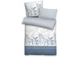 Wendebettwäsche BIBERNA "Azra", blau (ciel), B/L: 155cm x 220cm, 1 Stk., 1 Stk., Satin, B/L:, 3 Stk., Satin, Obermaterial: 100% Baumwolle, Bettwäsche, Wendebettwäsche, feiner Glanz + weicher Griff, pflegeleicht, als 3er- oder 6er-Set