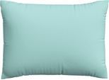 Kissenbezug SCHLAFGUT "Premium Kissenbezug Woven Satin (1 St)", blau (petrol light), B:60cm L:80cm, Mako-Satin, Obermaterial: 100% Baumwolle, Kissenbezüge, Kissenbezug, Ton-in-Ton Reißverschluss, Fadendichte von 300tc, Uni, OEKO Tex