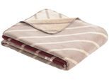 Wohndecke BUGATTI "bugatti", rot (bordeaux, beige), B:150cm L:200cm, Baumwolle, Polyacryl, Polyester, Wohndecken, Wohndecke, mit edlem Logo
