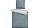 Wendebettwäsche BIBERNA "Tillmann", blau, B/L: 135cm x 200cm, 1 Stk., 1 Stk., Flanell, B/L: 80cm x 80cm, 2 Stk., Flanell, Obermaterial: 100% Baumwolle, Bettwäsche, Wendebettwäsche, kuschelig warm im Winter, gestreifte Bettwäsche mit Wendeoptik