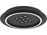 EGLO Deckenleuchte "Balazote Deckenlampe rund aus Metall und Konststoff Lampe Bürolampe", schwarz, 10, Ø 38cm H: 5cm, 1 Stk., Leuchten, Wand-/Deckenleuchte - H5 x Ø38 cm - schwarz - 1X20,5W;9X0,9W inkl., Deckenleuchte