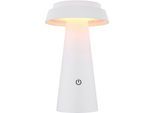LED Solarleuchte GLOBO LIGHTING "SOLARLEUCHTE KUNSTSTOFF WEIß, 1XLED", weiß (weiß matt), H:23cm Ø:14cm, Leuchten, Solar Garten Terrasse Außenbeleuchtung Dekoleuchten