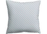 Kissenbezug SCHLAFGUT "Premium Kissenbezug Woven Fade Satin (1 St)", bunt (lila light, blau light), B:40cm L:40cm, Mako-Satin, Obermaterial: 100% Baumwolle, Kissenbezüge, Kissenbezug, Ton-in-Ton Reißverschluss, Fadendichte von 300tc, Streifen, OEKO Tex